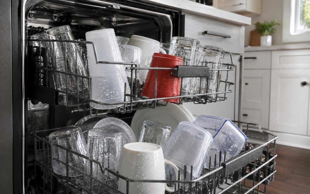Film and Soil Left Behind by a JennAir Dishwasher